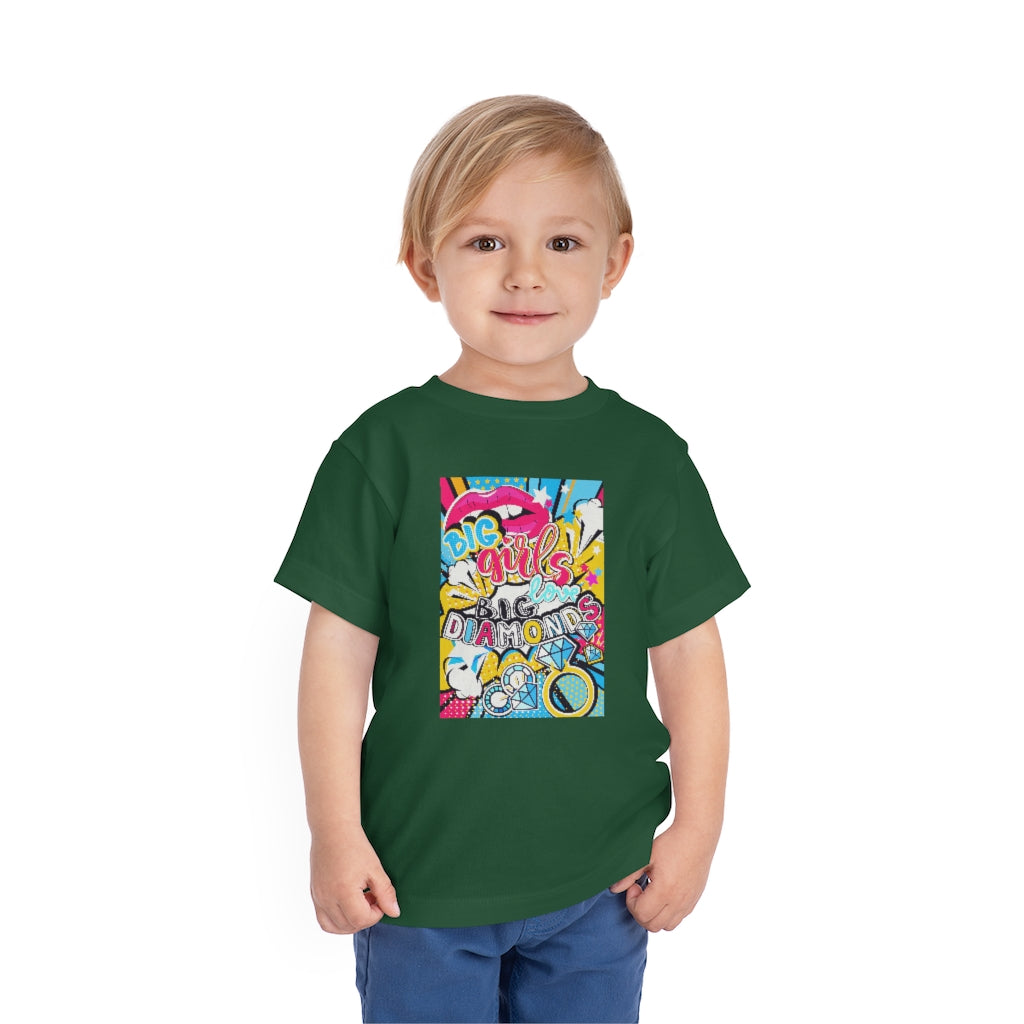 Kids Short Sleeve Tee "Pop art Big girl love big diamonds"