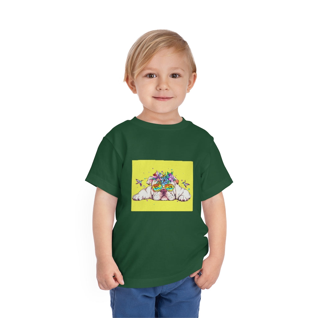 Kids Short Sleeve Tee "English bulldog & bird"