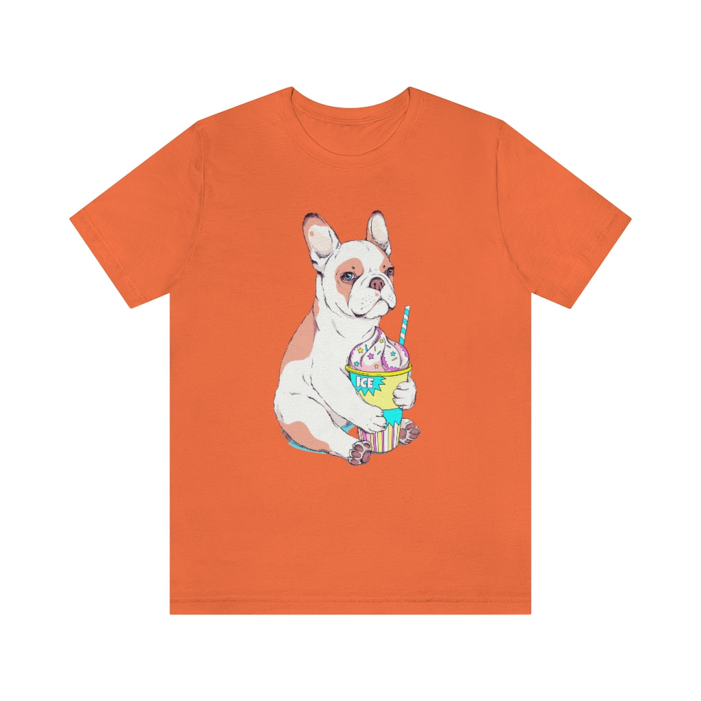 Unisex Jersey Short Sleeve Tee "French bulldog & ice cream"