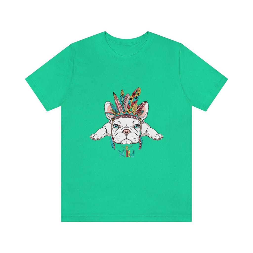 Unisex Jersey Short Sleeve Tee "French bulldog in Indian headdress"