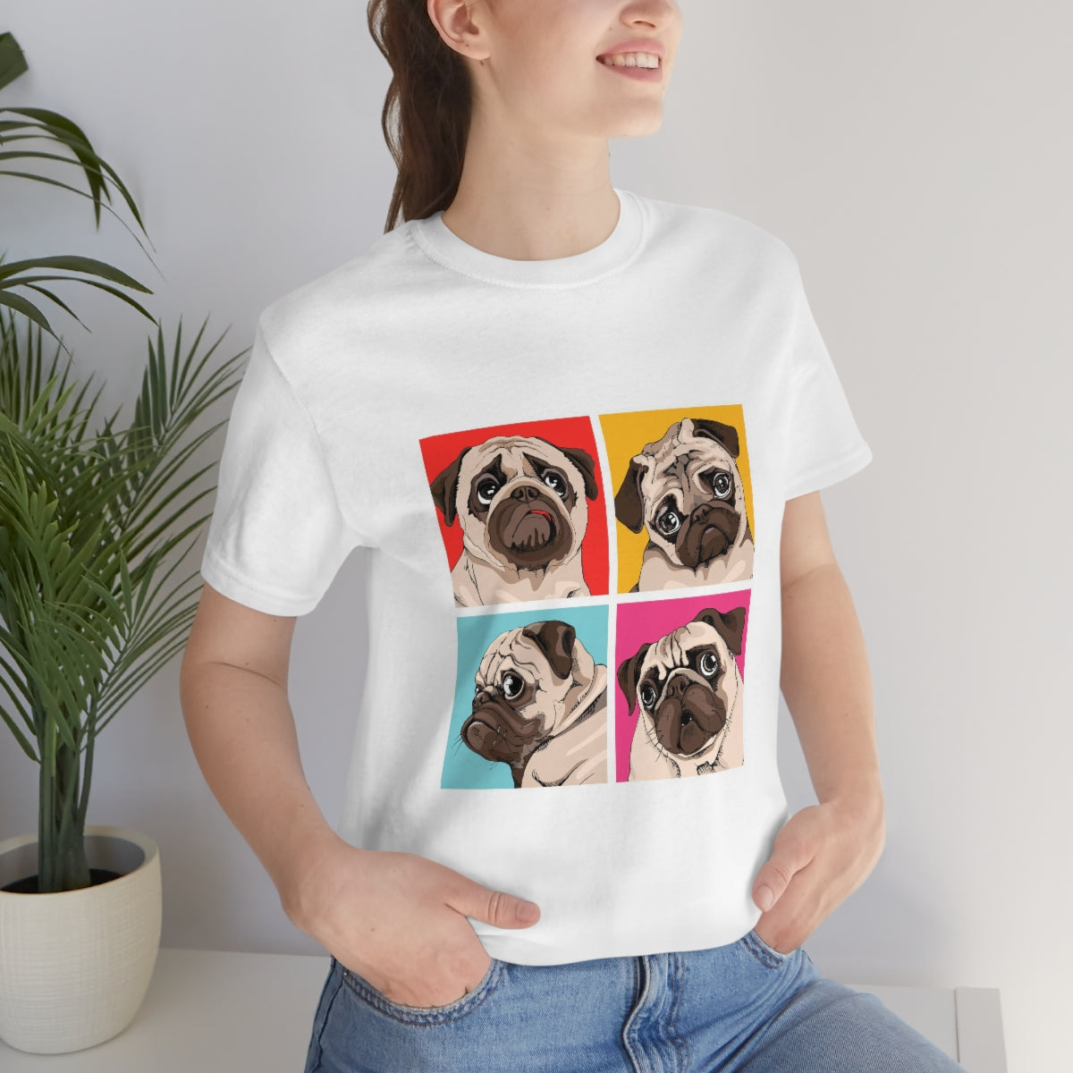 Unisex Jersey Short Sleeve Tee "Four Pugs"