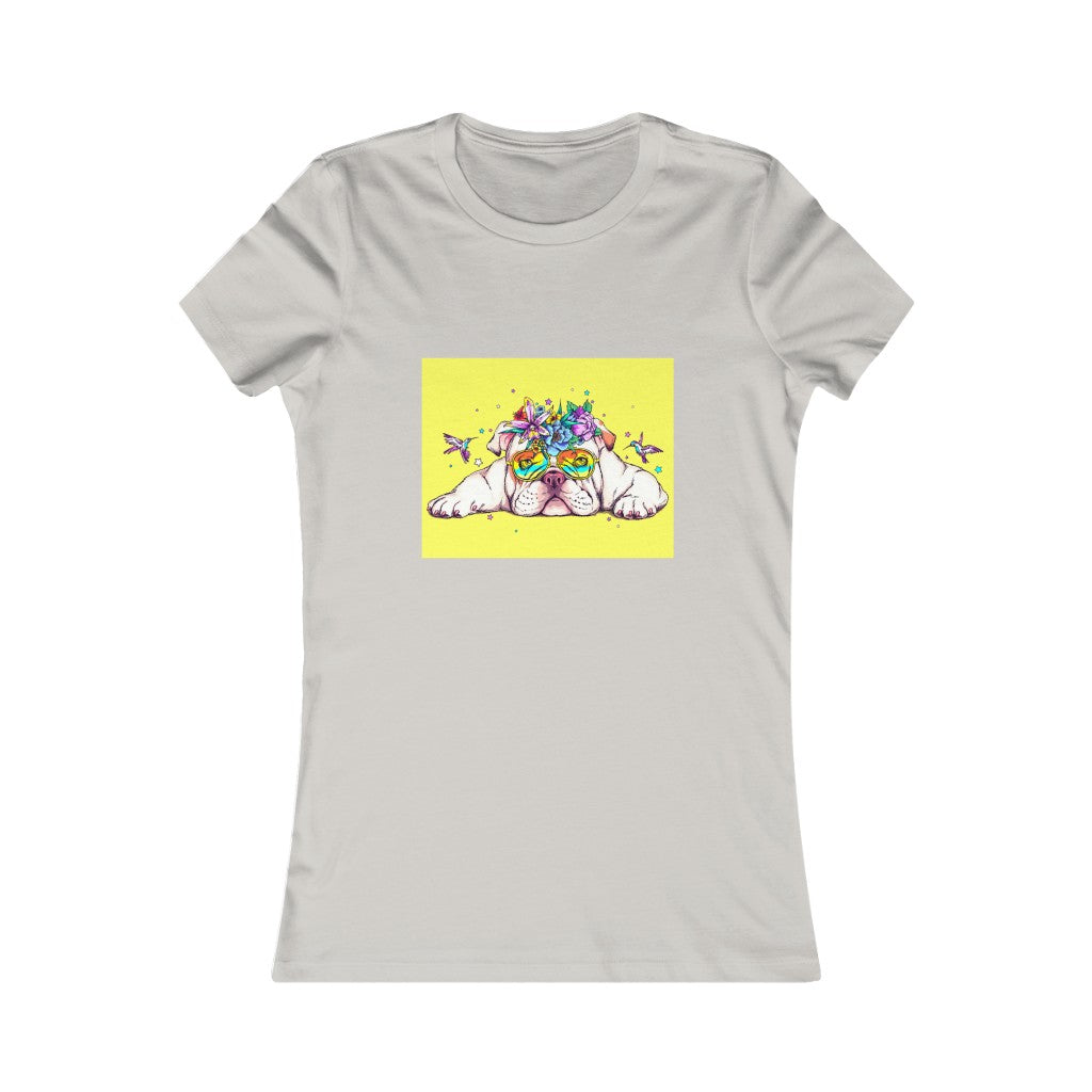 Women's Favorite Tee "English bulldog & bird"