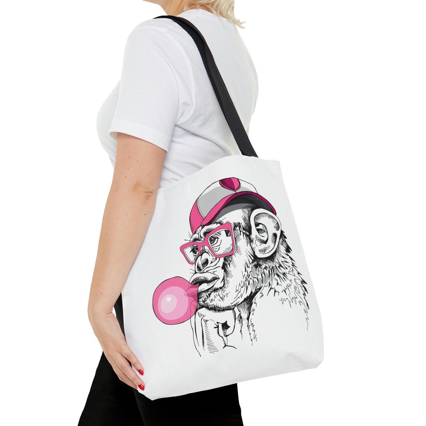 AOP Tote Bag "Funny Monkey in a cap"