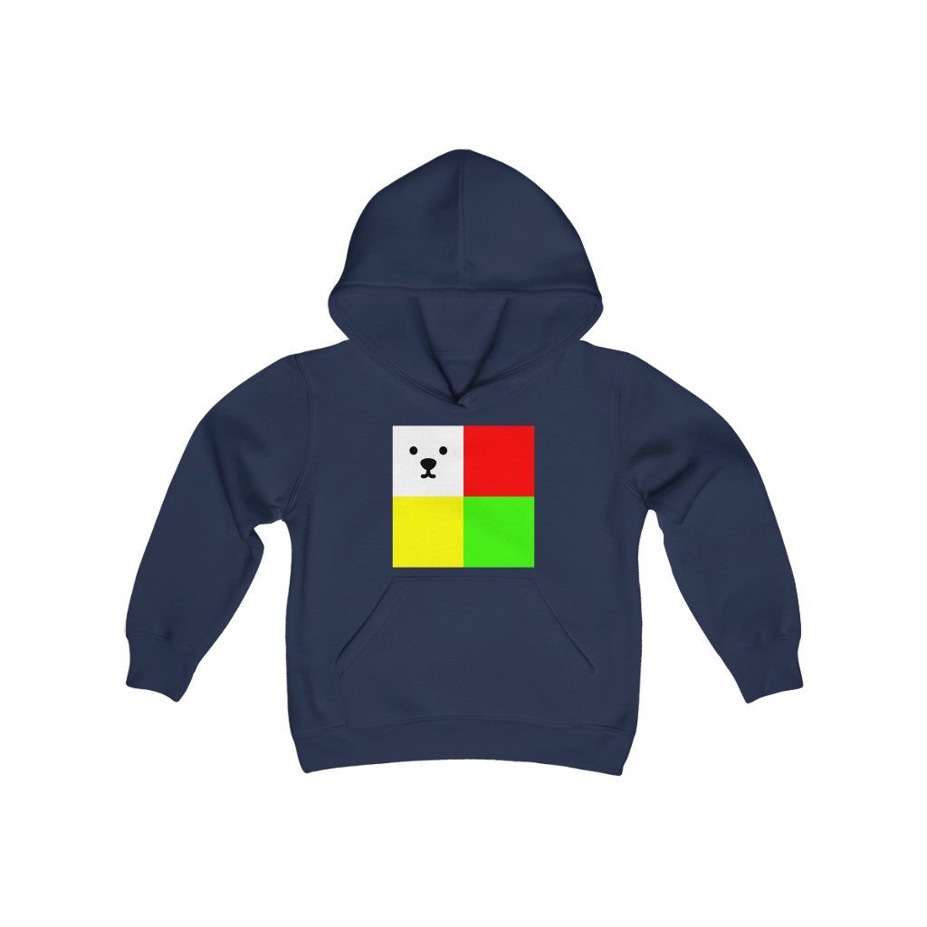 Youth Heavy Blend Hooded Sweatshirt "CuBeArea big logo"
