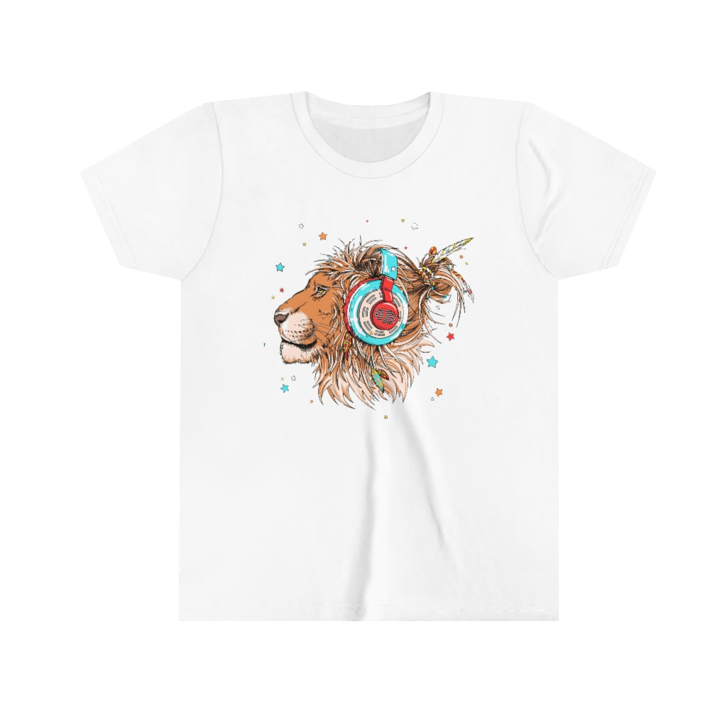 Youth Short Sleeve Tee "Lion & headphones"