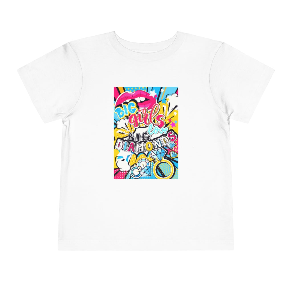 Kids Short Sleeve Tee "Pop art Big girl love big diamonds"
