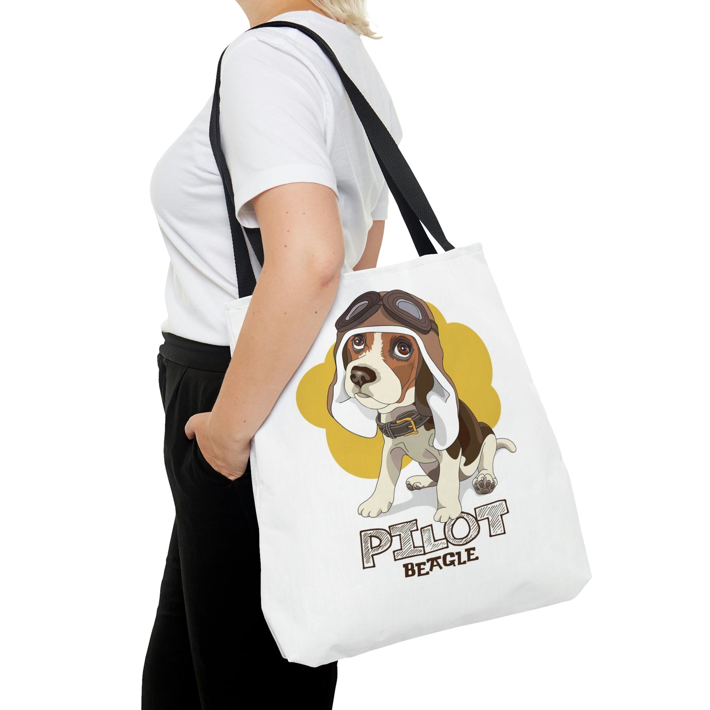 AOP Tote Bag "Puppy Beagle pilot"