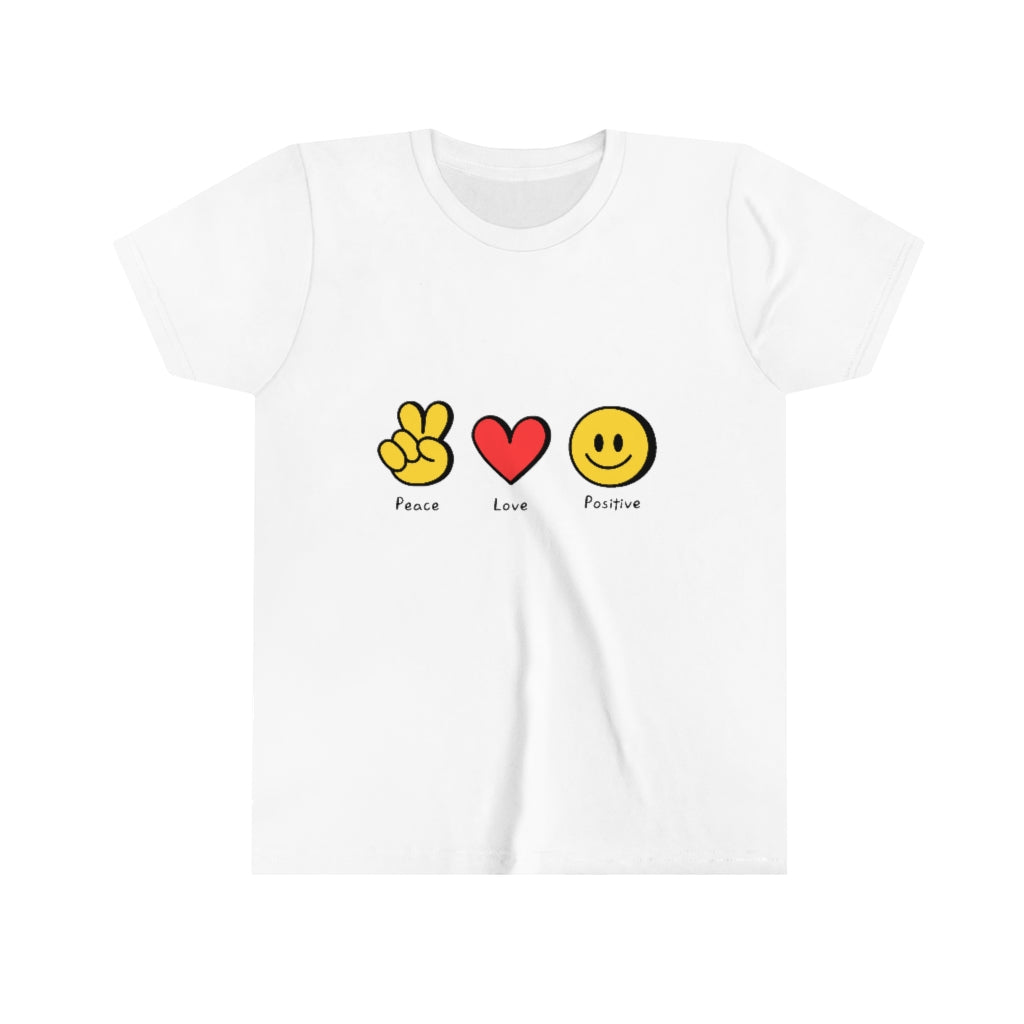Youth Short Sleeve Tee "Peace, love, positive"