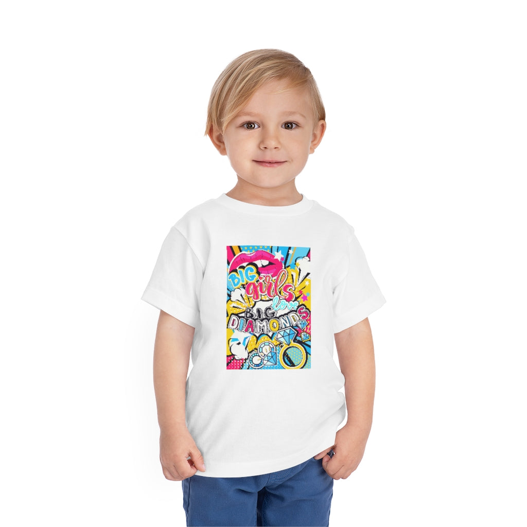 Kids Short Sleeve Tee "Pop art Big girl love big diamonds"