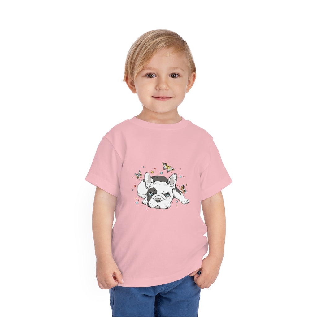 Kids Short Sleeve Tee "French bulldog with butterflies"