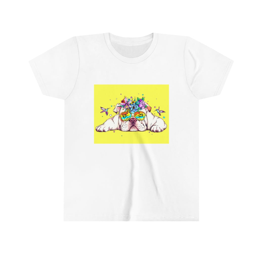 Youth Short Sleeve Tee "English bulldog & bird"