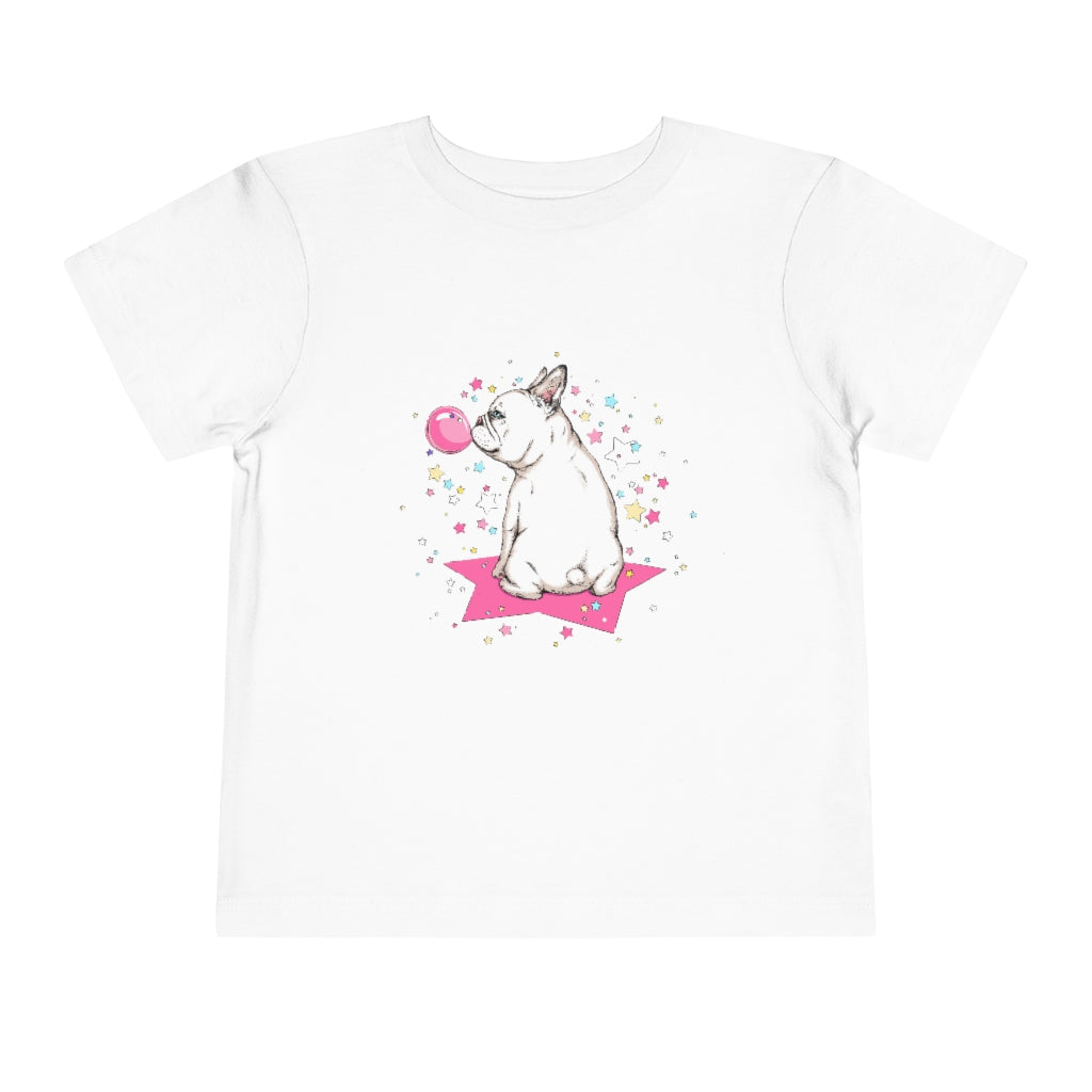 Kids Short Sleeve Tee "French white bulldog & stars"