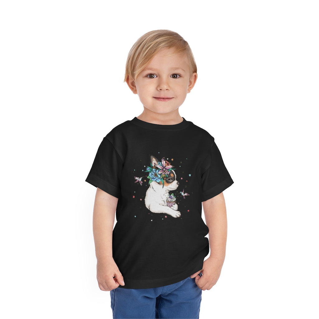 Kids Short Sleeve Tee "Chihuahua puppy & cupcake"