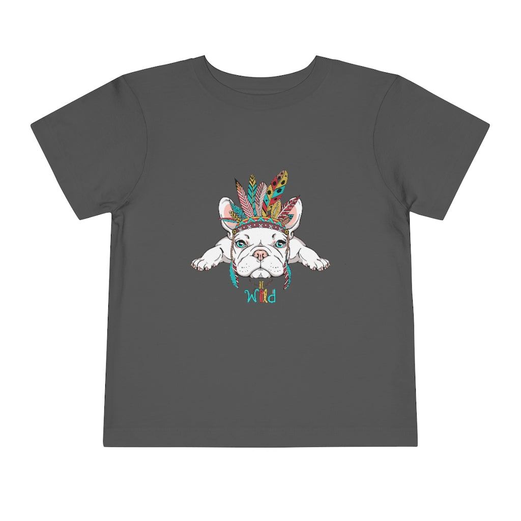 Kids Short Sleeve Tee "French bulldog in Indian headdress"