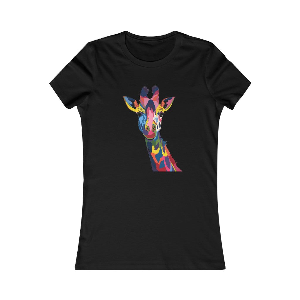 Women's Favorite Tee "Watercolor Colorful Giraffe"
