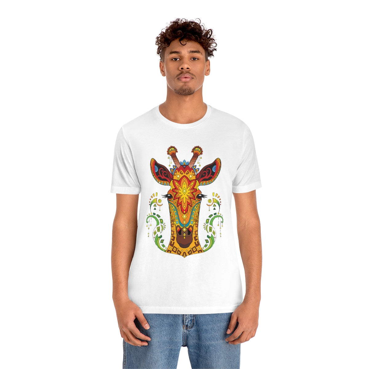Unisex Jersey Short Sleeve Tee "Colorful giraffe ornament"