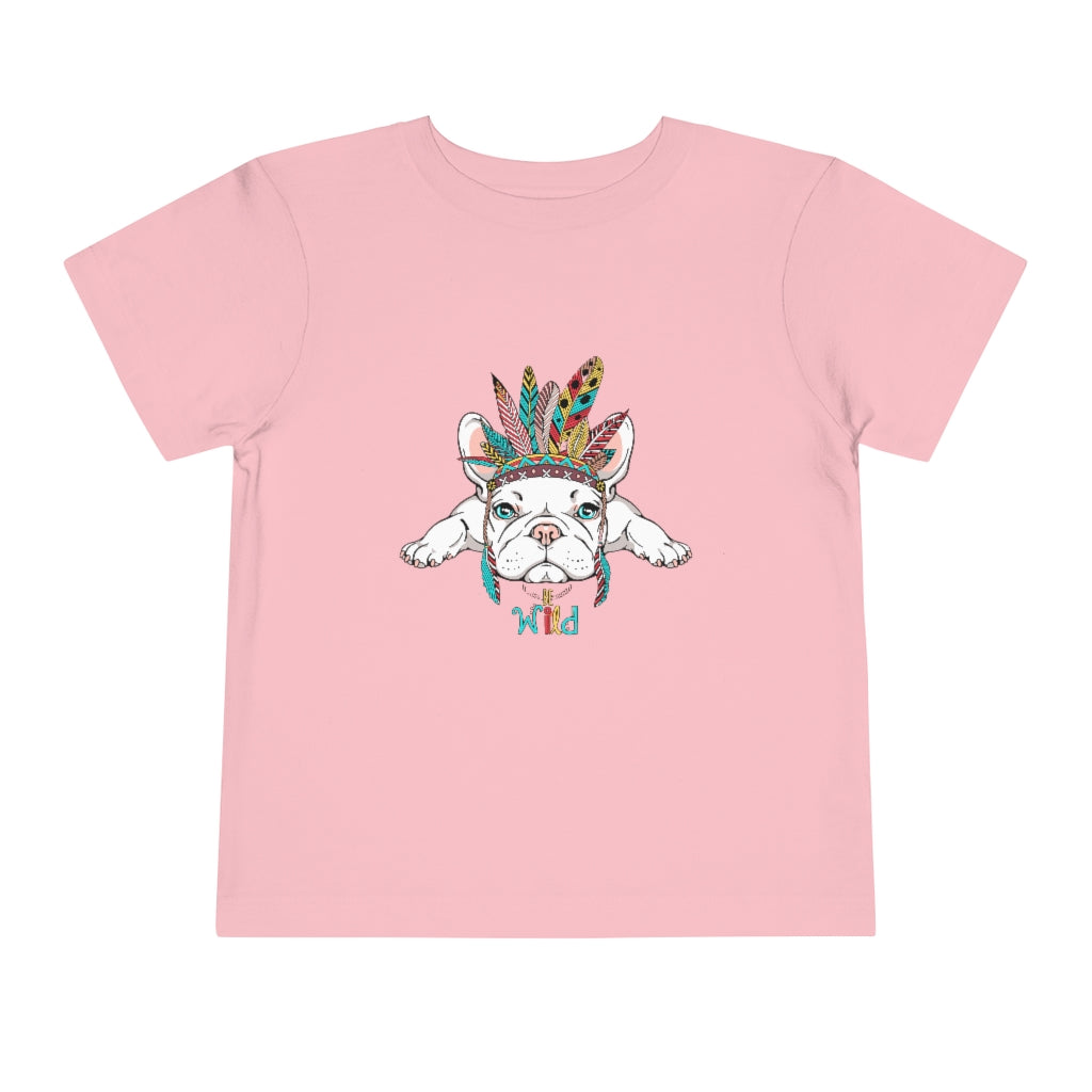Kids Short Sleeve Tee "French bulldog in Indian headdress"