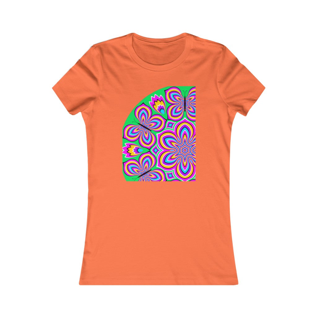 Women's Favorite Tee "Optical illusion Colorful flower and butterflies"
