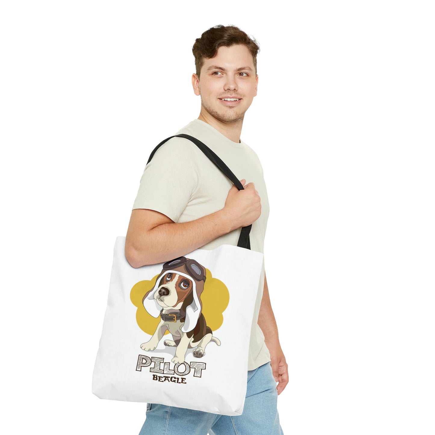 AOP Tote Bag "Puppy Beagle pilot"