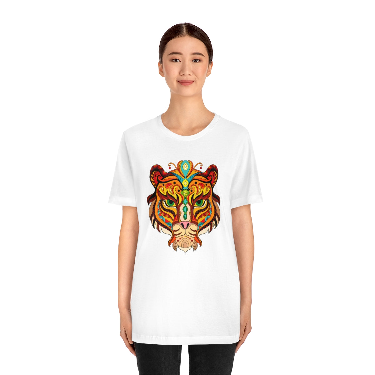 Unisex Jersey Short Sleeve Tee "Colorful tiger ornament"