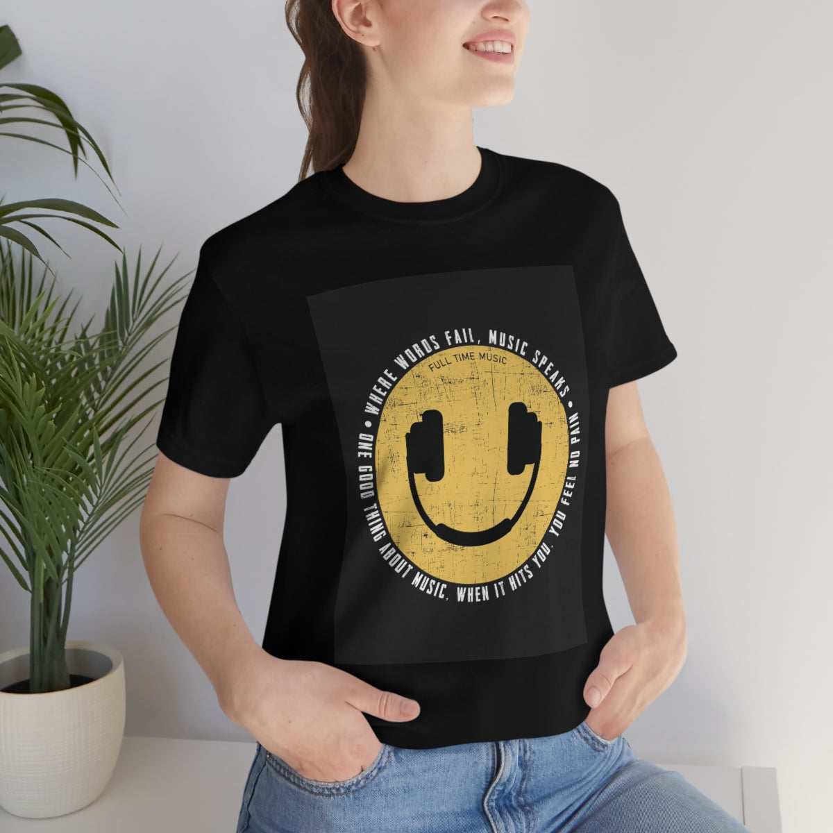 Unisex Jersey Short Sleeve Tee "Smile and headset"