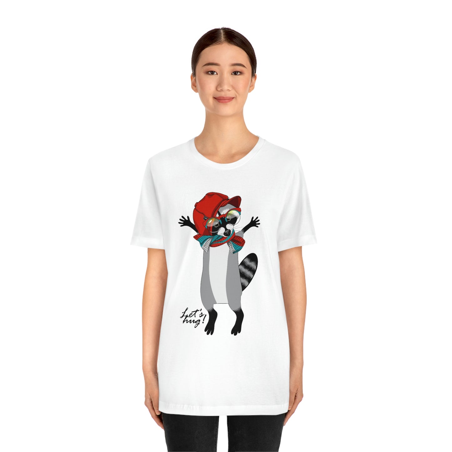 Unisex Jersey Short Sleeve Tee "Raccoon let's hug"