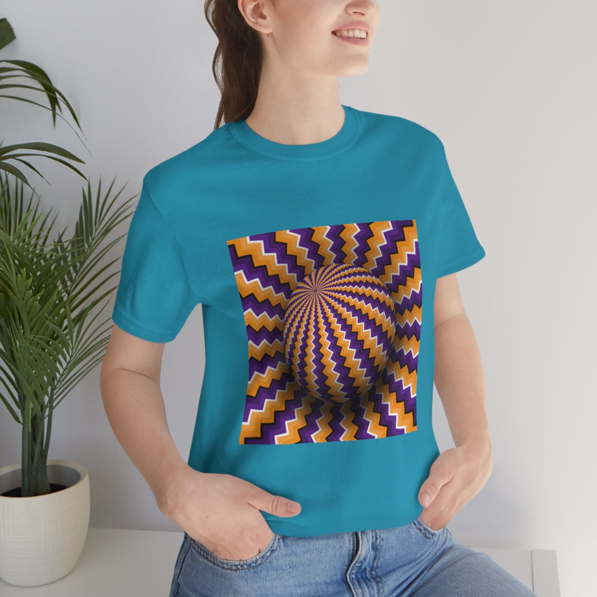 Unisex Jersey Short Sleeve Tee "Optical illusion Purple sphere"