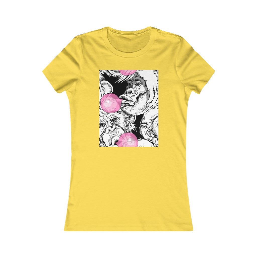 Women's Favorite Tee "Funny Monkey with a pink bubble gum"