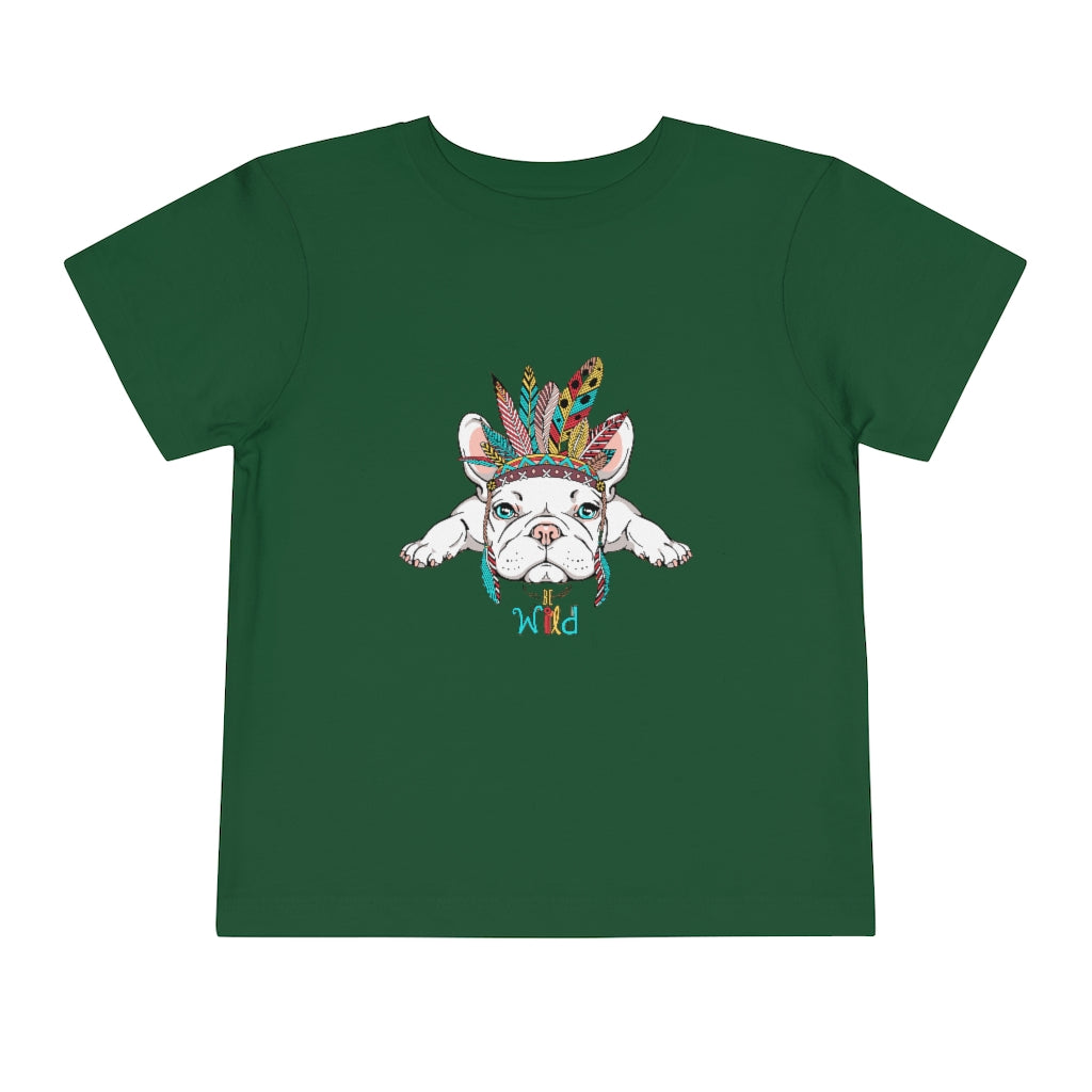 Kids Short Sleeve Tee "French bulldog in Indian headdress"