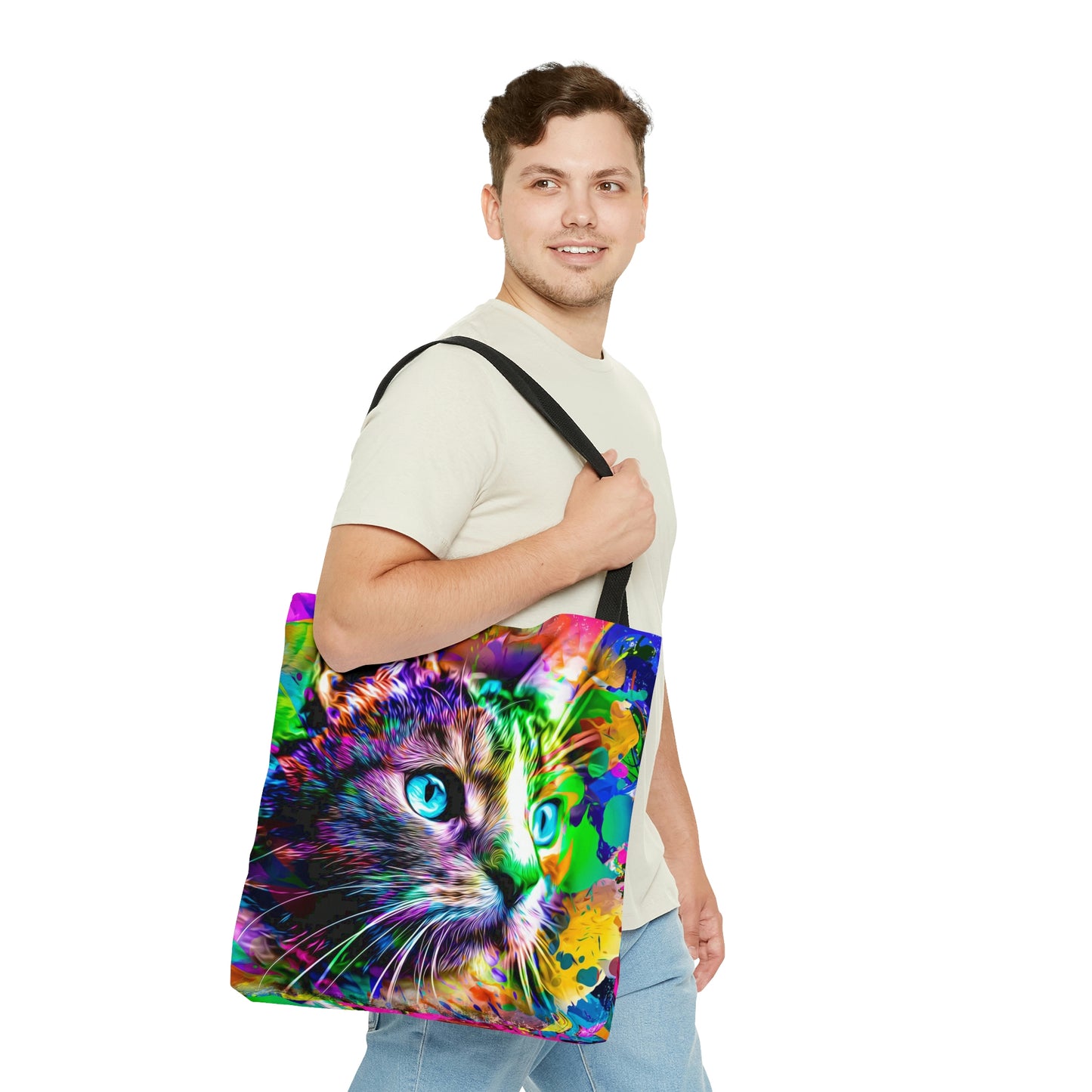 AOP Tote Bag "Cat color art"