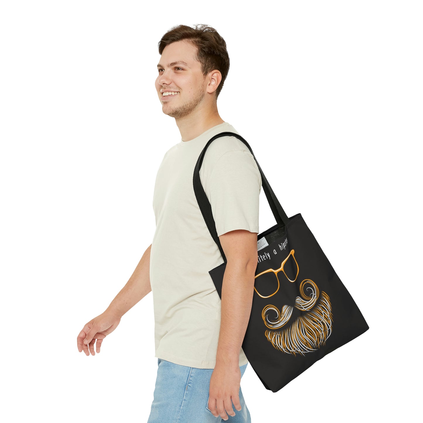 AOP Tote Bag "Hipster beards, moustaches and glasses"