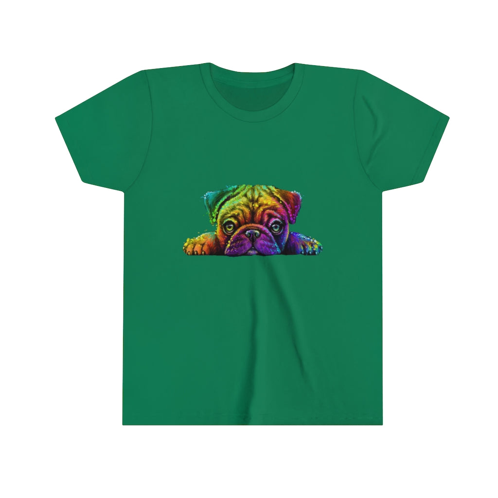 Youth Short Sleeve Tee "Colorful neon Pug"
