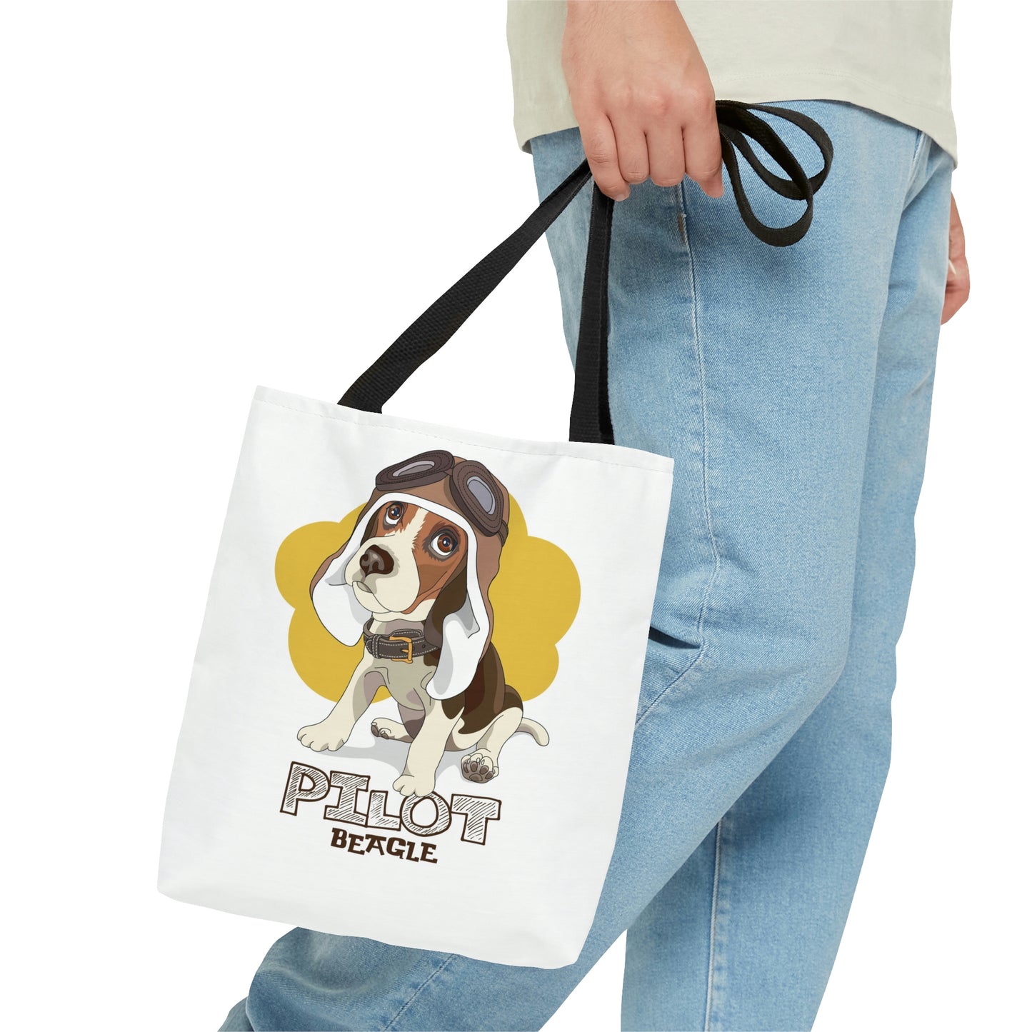 AOP Tote Bag "Puppy Beagle pilot"