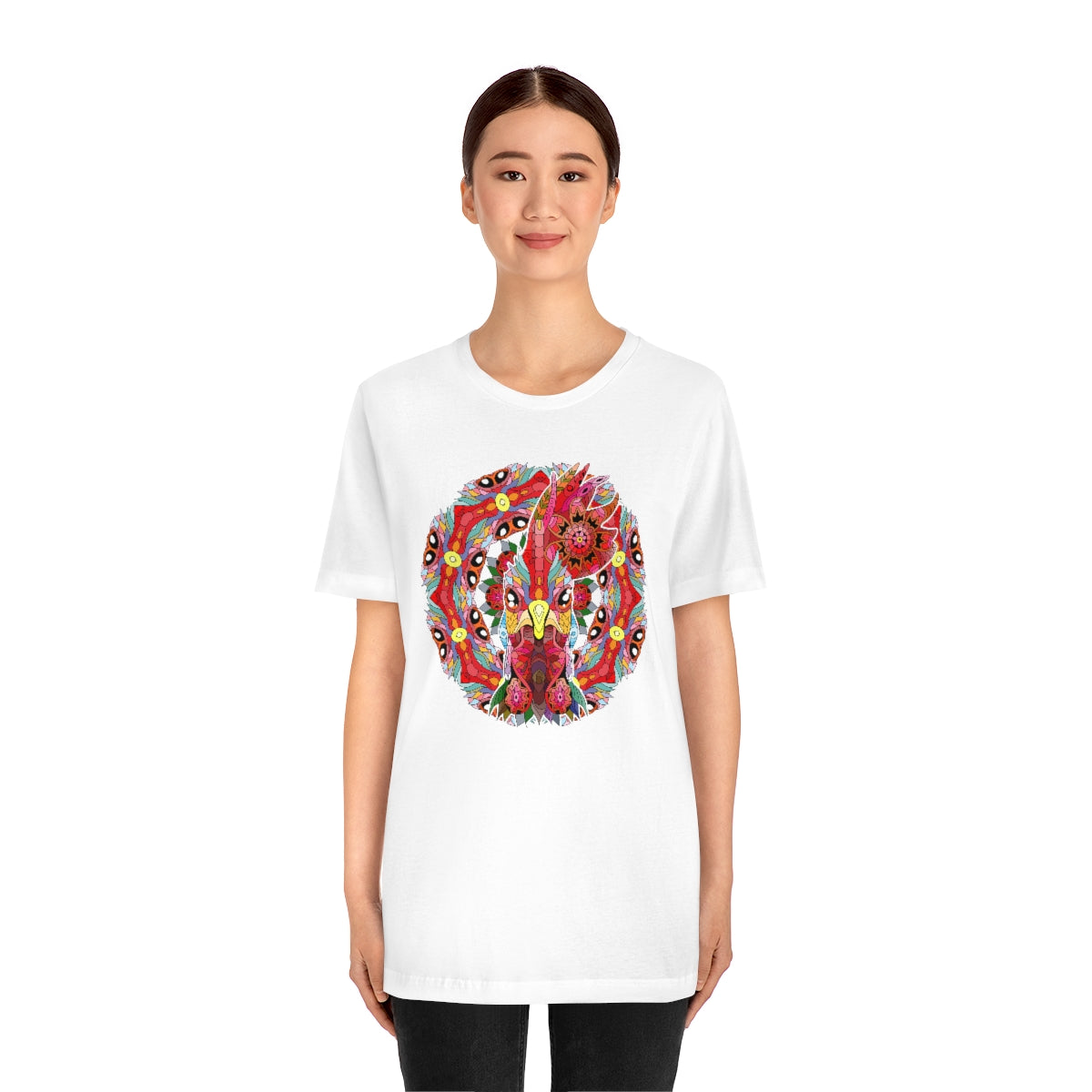 Unisex Jersey Short Sleeve Tee "Colorful rooster ornament"