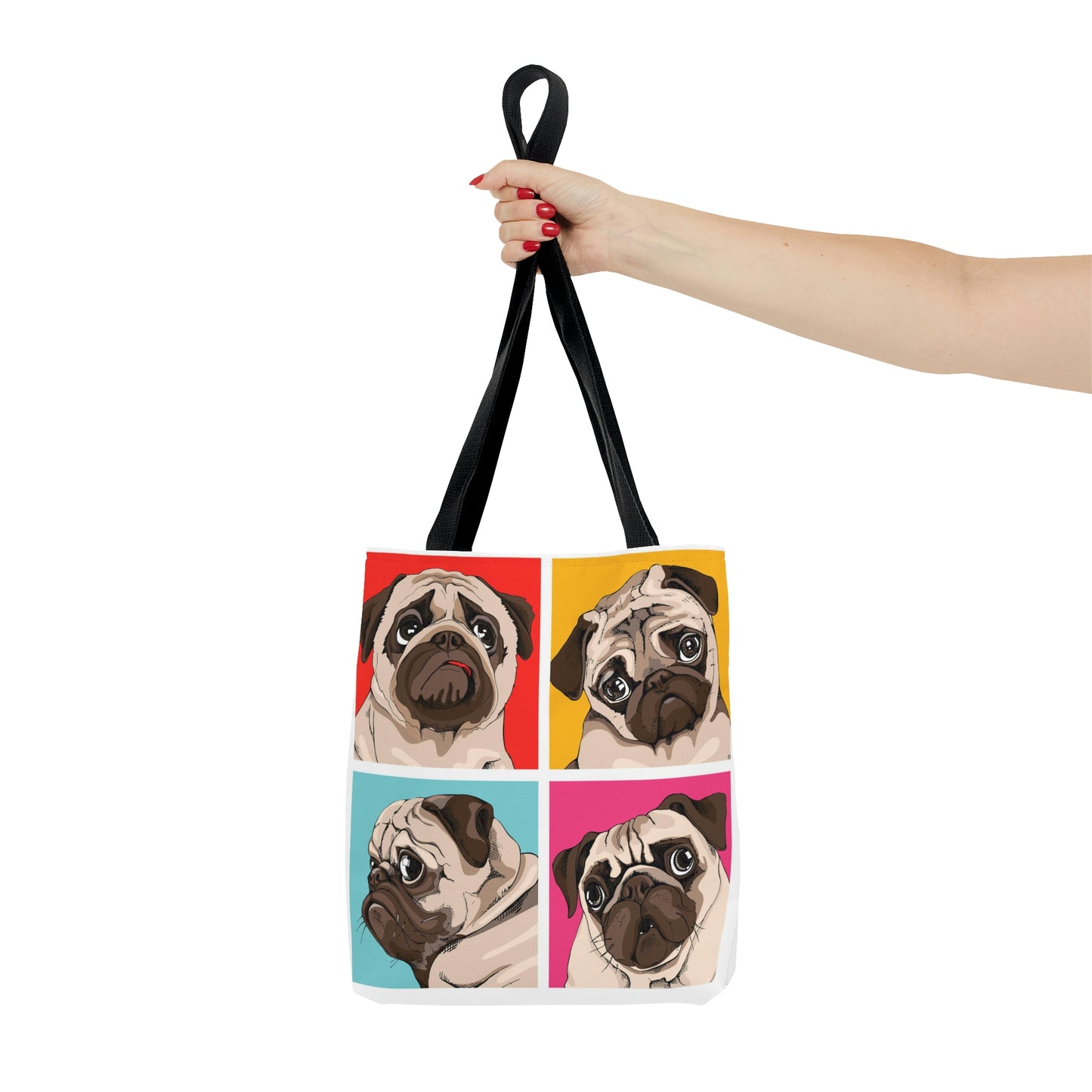 AOP Tote Bag "Four pugs"