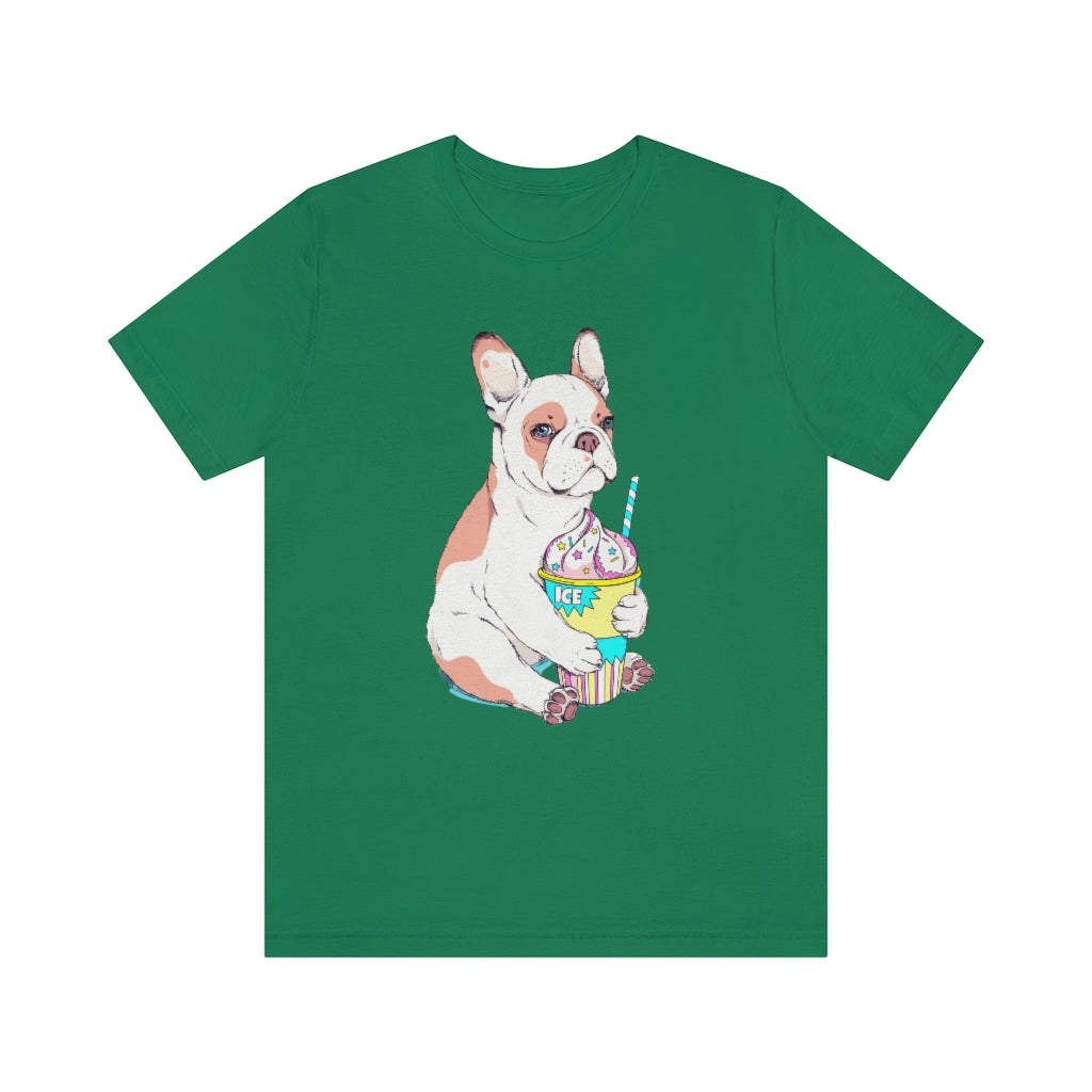 Unisex Jersey Short Sleeve Tee "French bulldog & ice cream"