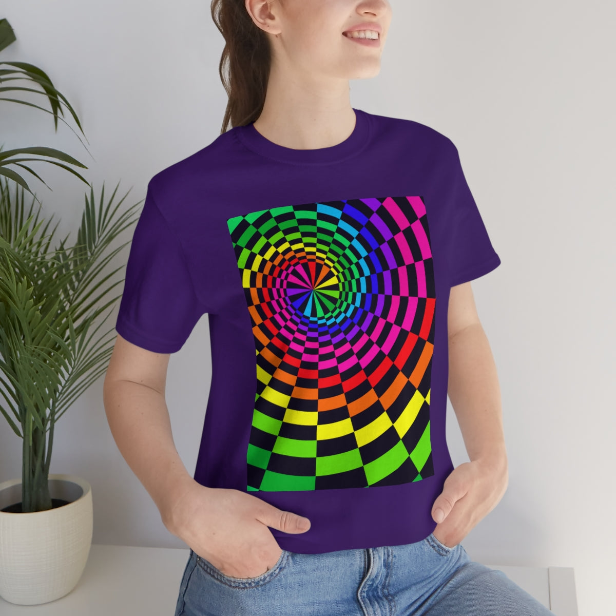 Unisex Jersey Short Sleeve Tee "Optical illusion Black Spirals of the Rectangles"