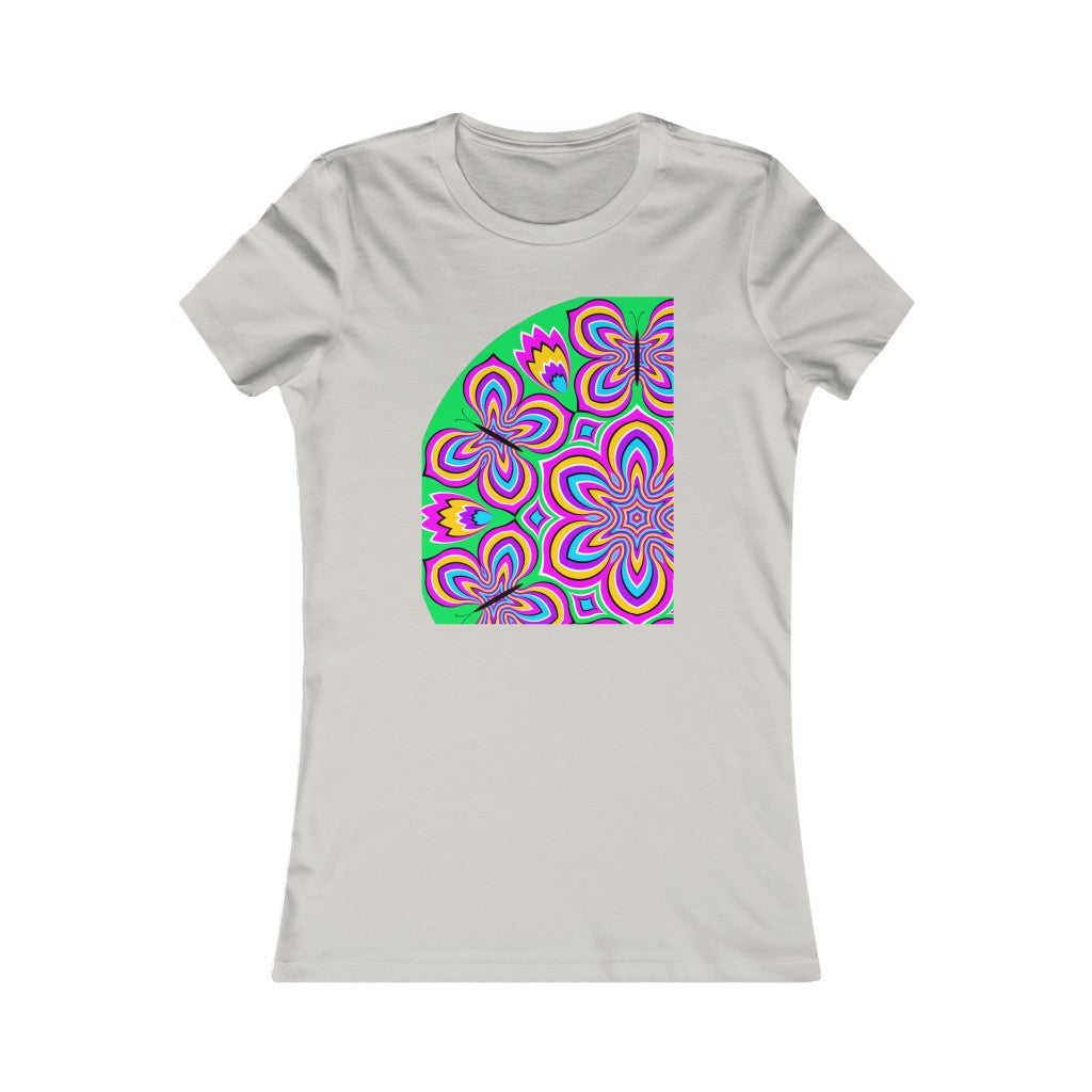 Women's Favorite Tee "Optical illusion Colorful flower and butterflies"