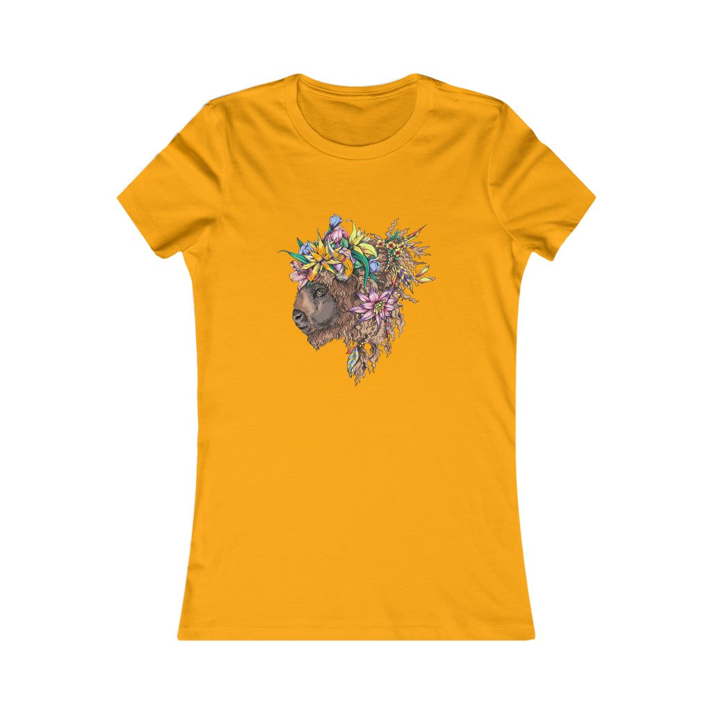 Women's Favorite Tee "Bison & flowers"