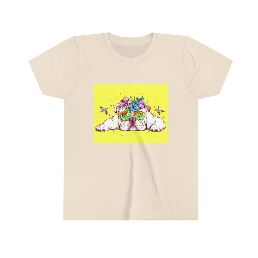 Youth Short Sleeve Tee "English bulldog & bird"