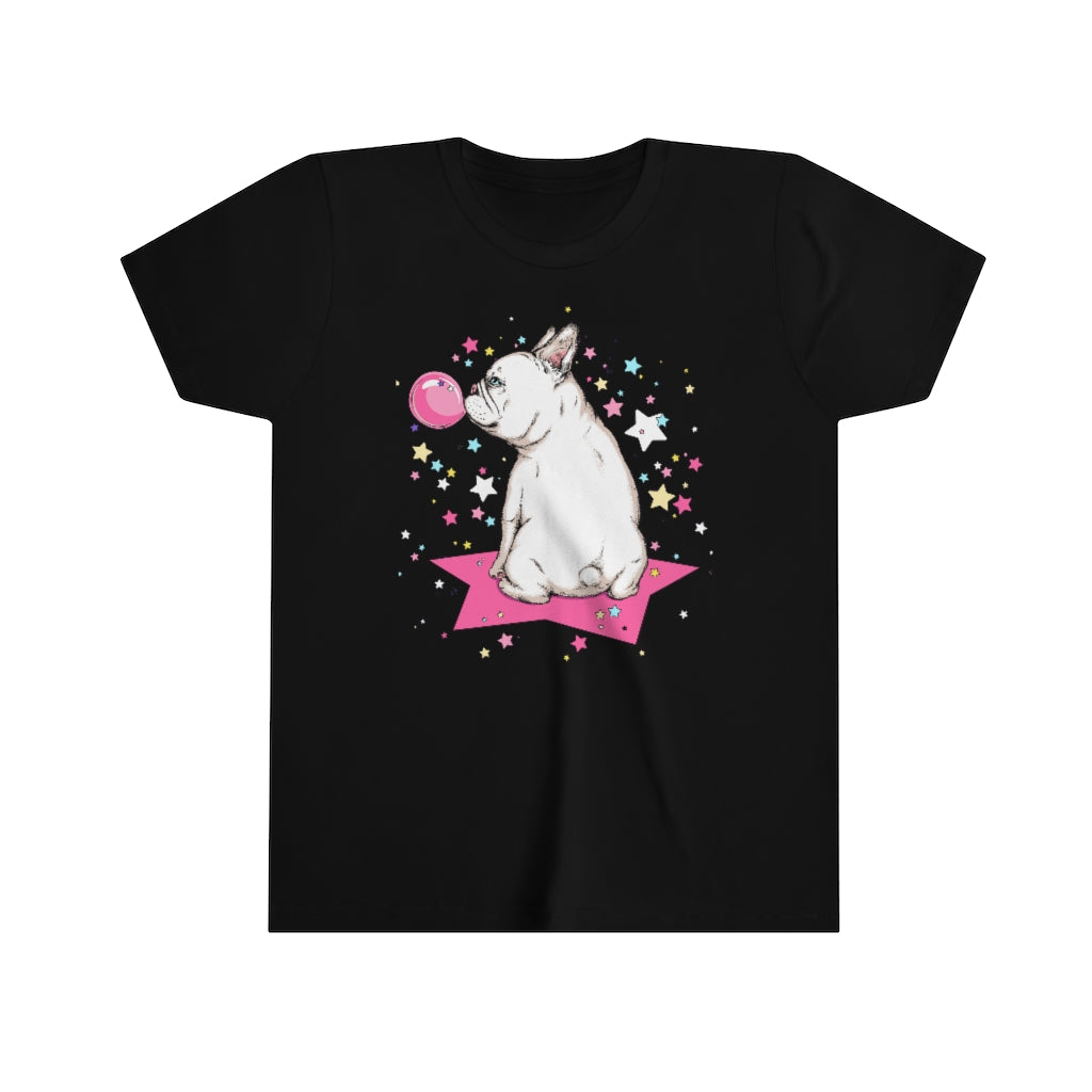 Youth Short Sleeve Tee "French white bulldog & stars"