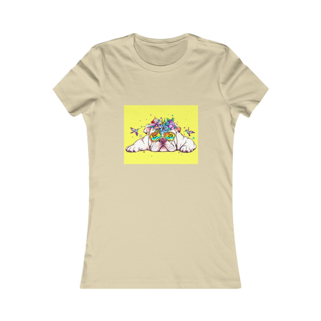 Women's Favorite Tee "English bulldog & bird"