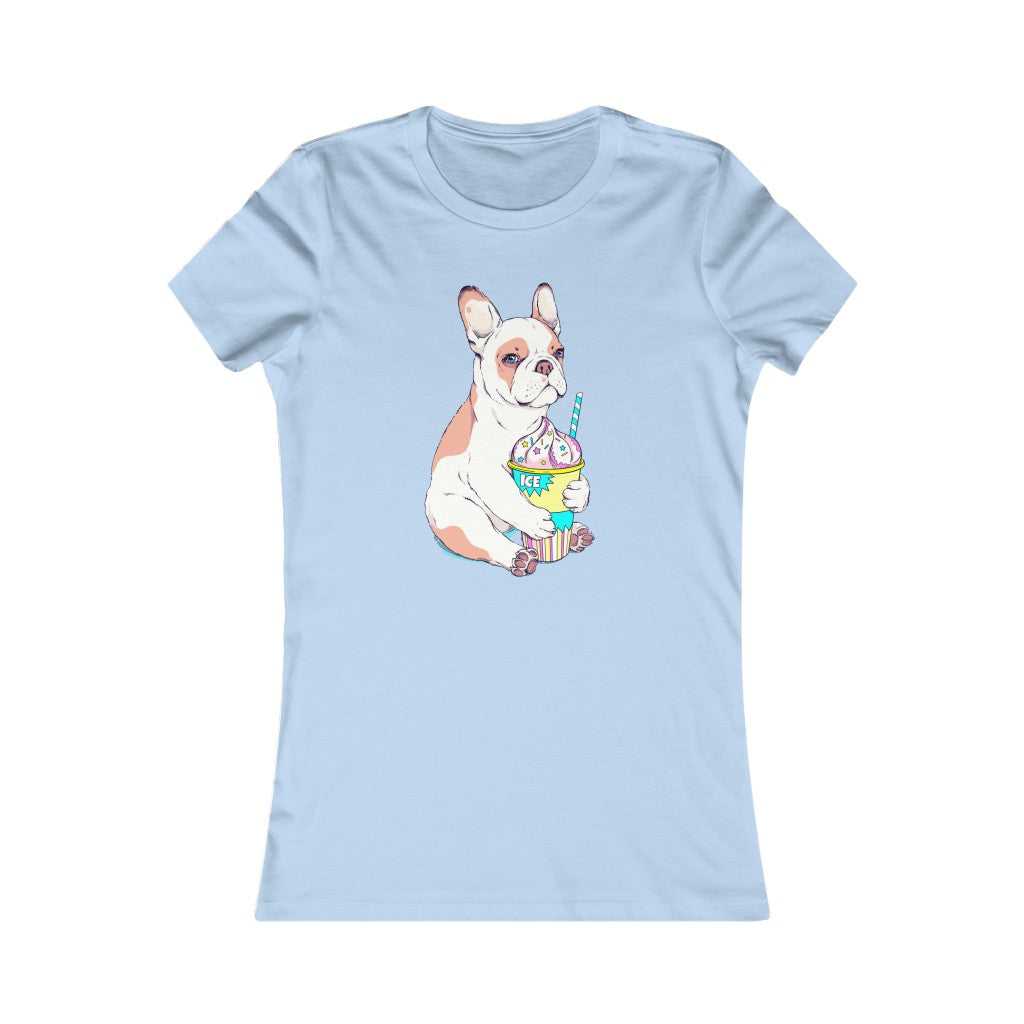 Women's Favorite Tee "French bulldog & ice cream"