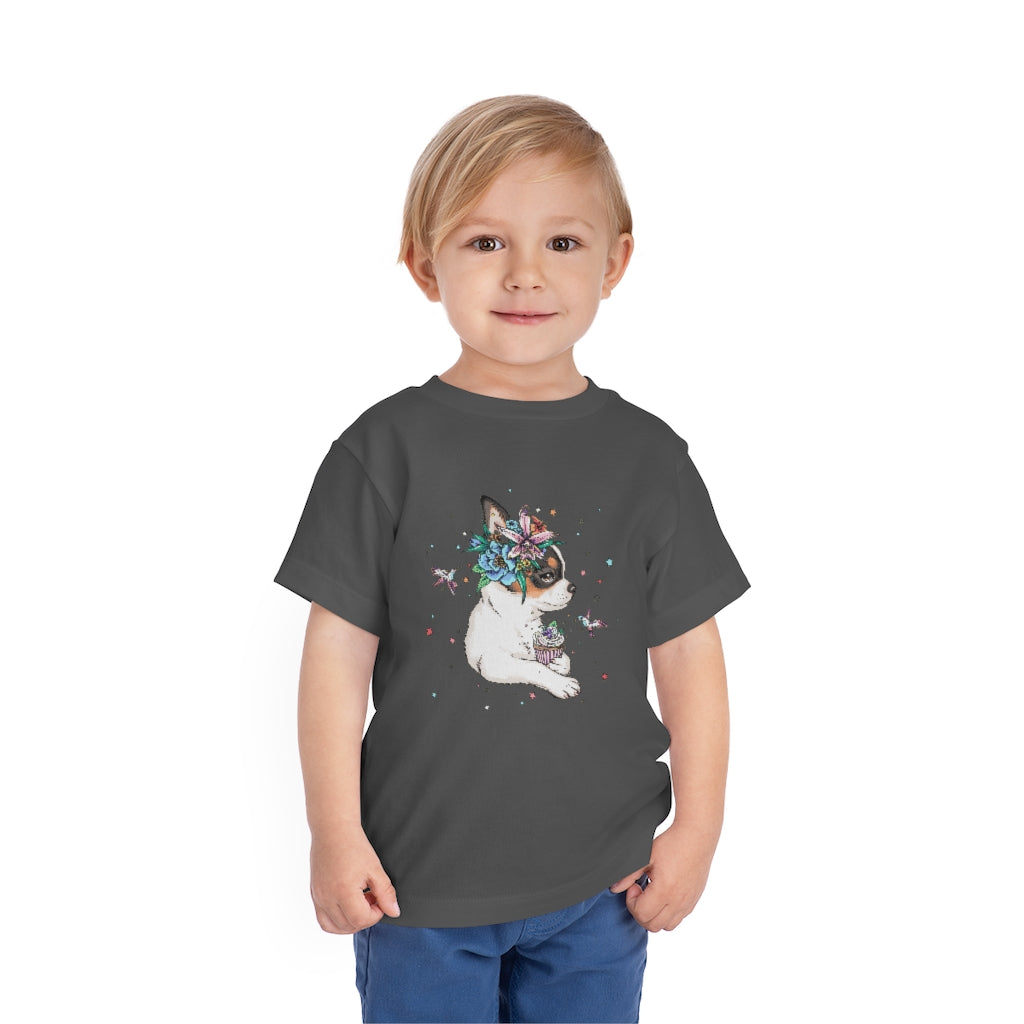 Kids Short Sleeve Tee "Chihuahua puppy & cupcake"