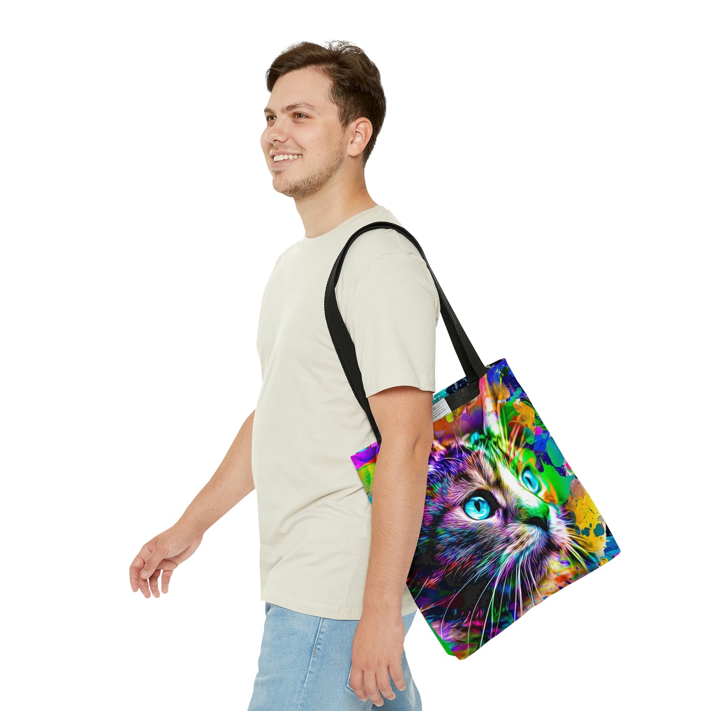 AOP Tote Bag "Cat color art"