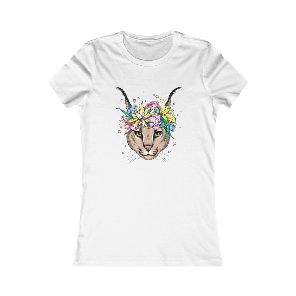 Women's Favorite Tee "Caracal with flowers"