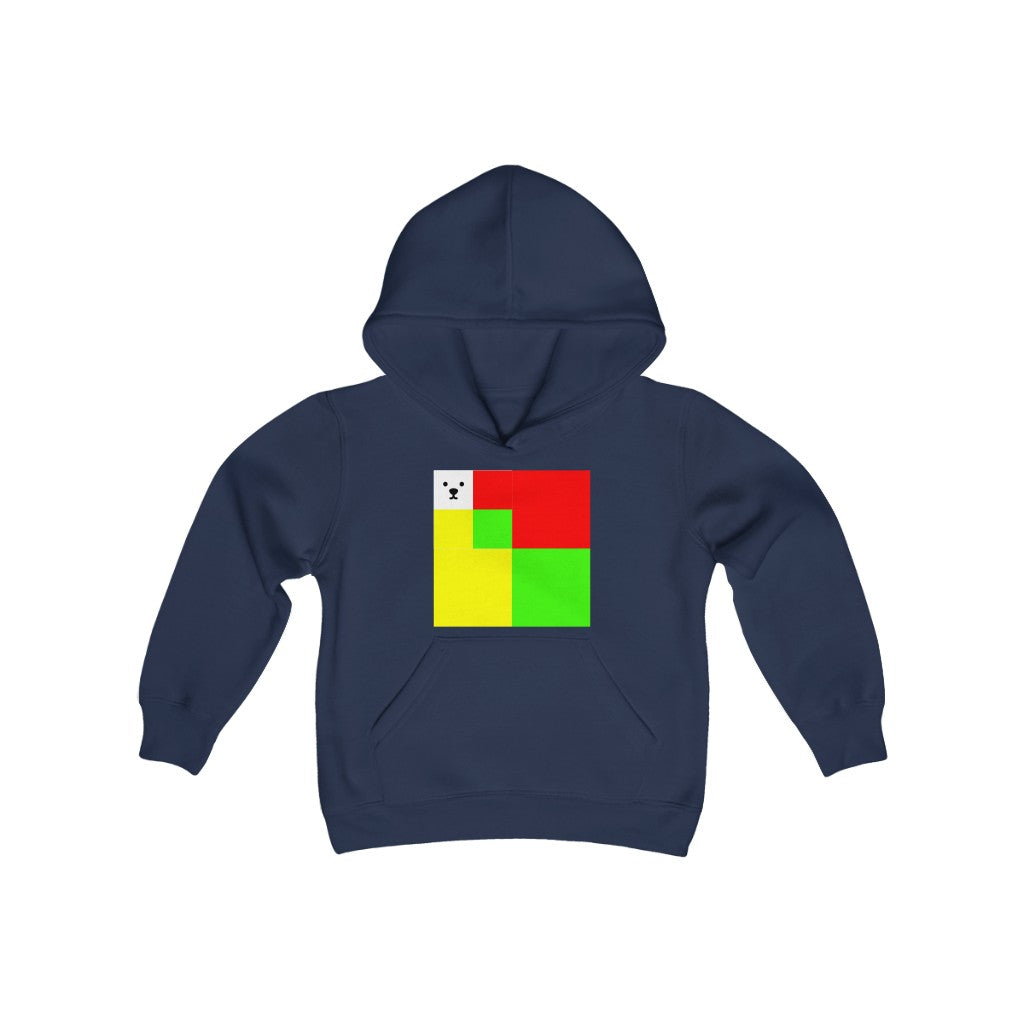 Youth Heavy Blend Hooded Sweatshirt "CuBeArea abstract"