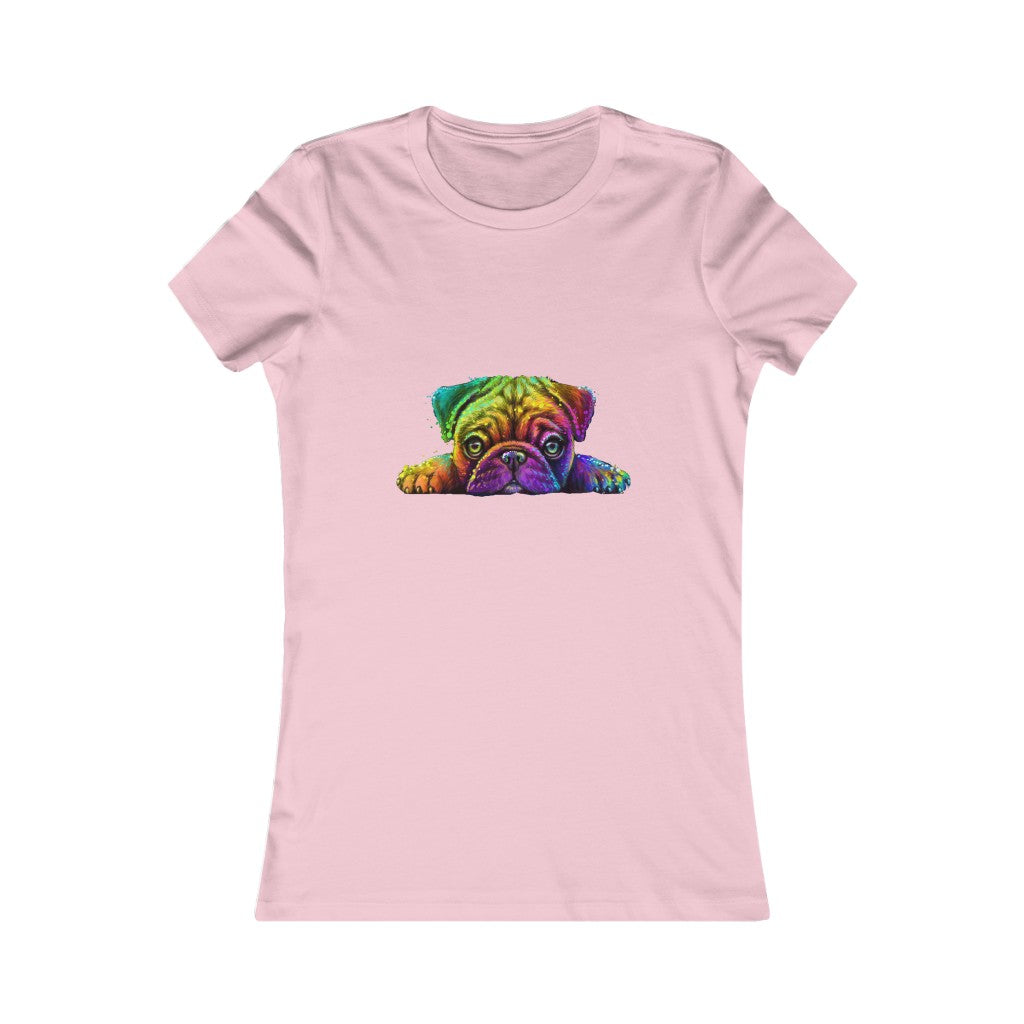 Women's Favorite Tee "Colorful neon Pug"