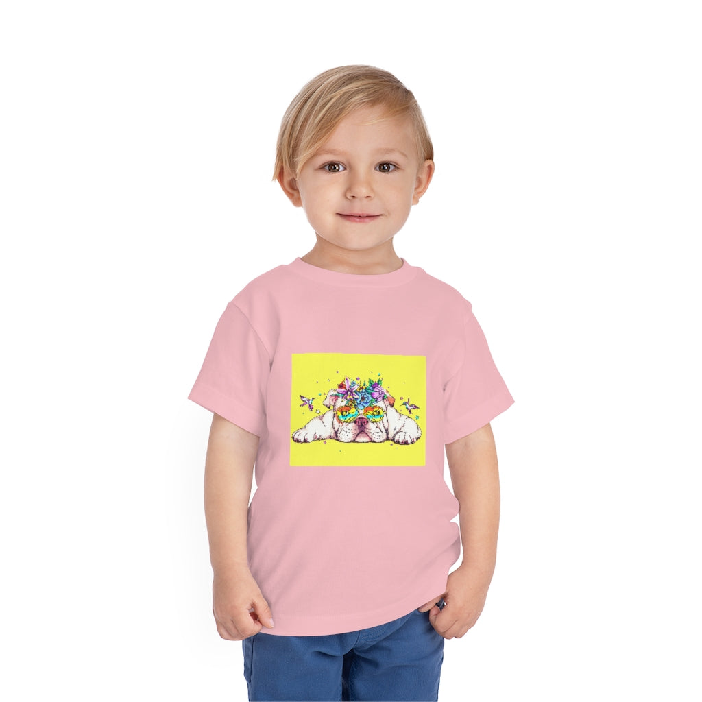 Kids Short Sleeve Tee "English bulldog & bird"