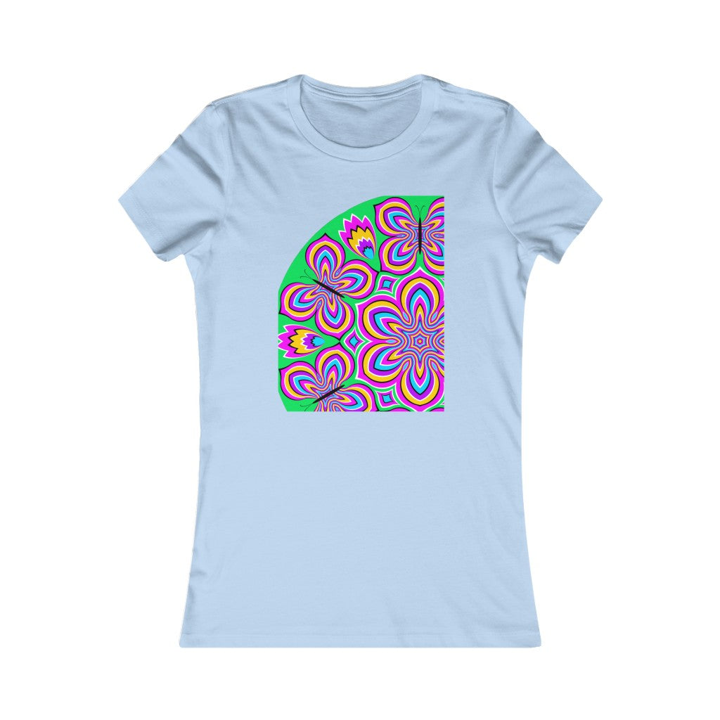 Women's Favorite Tee "Optical illusion Colorful flower and butterflies"